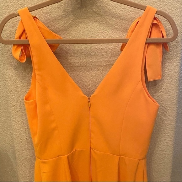 AMANDA UPRIGHT Women Yellow Mustard Bow Party Dress Size Small - Picture 5 of 7